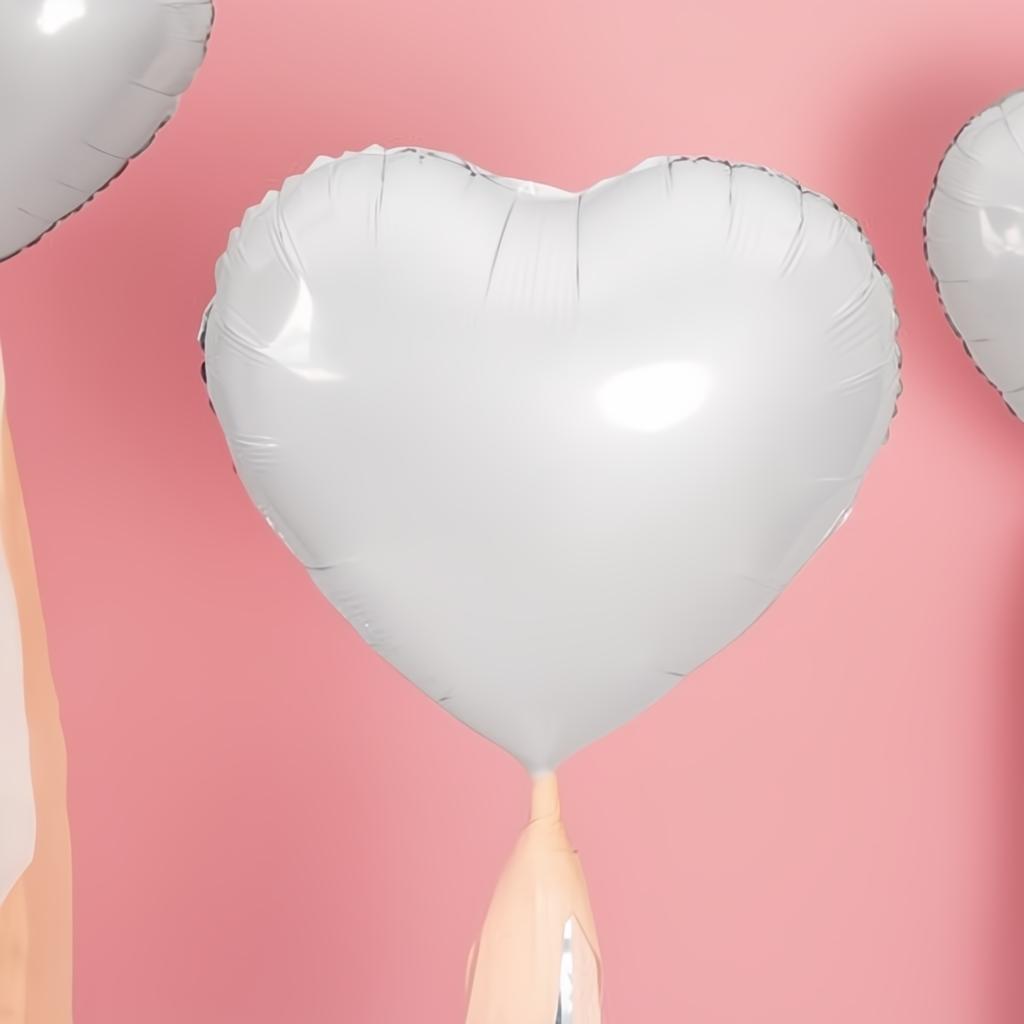 Folienballon Herz, 45cm, weiss PartyDeco 3