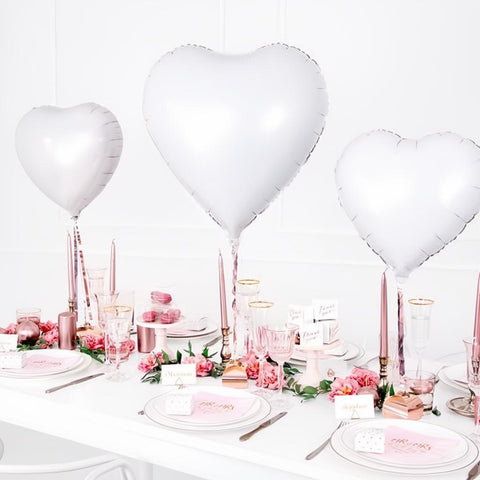 Folienballon Herz, 45cm, weiss PartyDeco 4