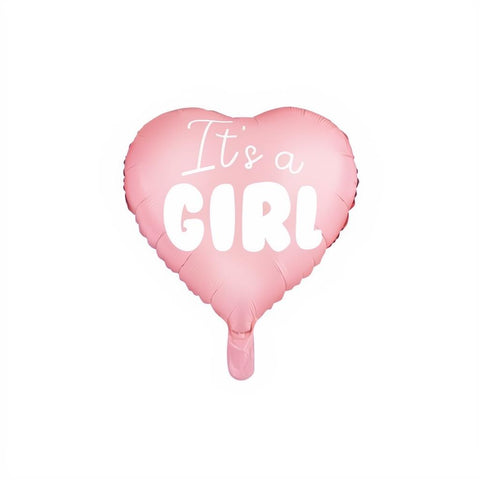 Folienballon Herz - It's a girl, 45cm, hellrosa PartyDeco 1