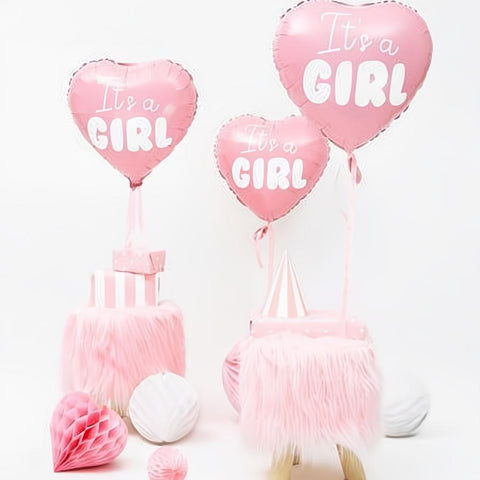 Folienballon Herz - It's a girl, 45cm, hellrosa PartyDeco 3