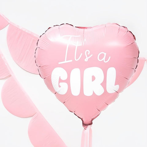 Folienballon Herz - It's a girl, 45cm, hellrosa PartyDeco 4