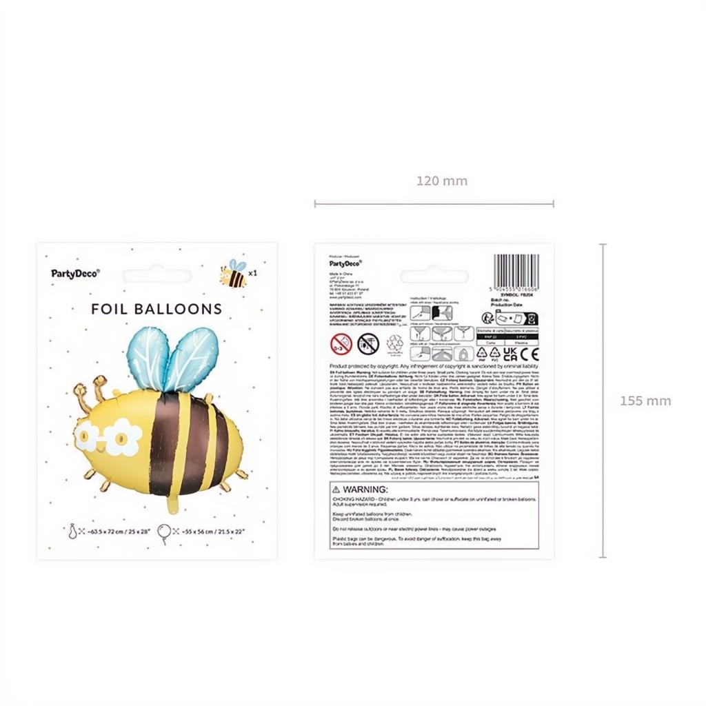 Folienballon Hummeln, 63.5x72 cm PartyDeco 8