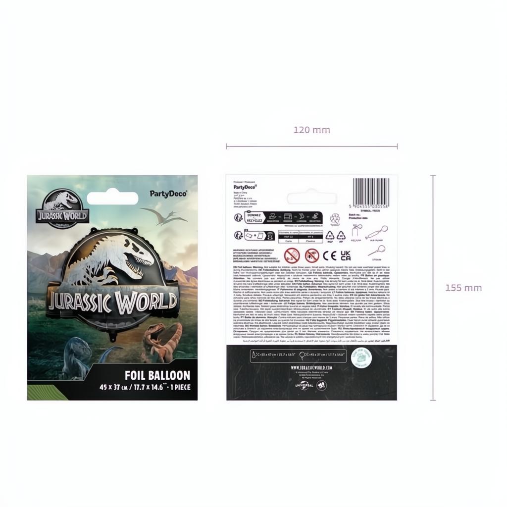 Folienballon Jurassic World Logo, 45x37 cm PartyDeco 4