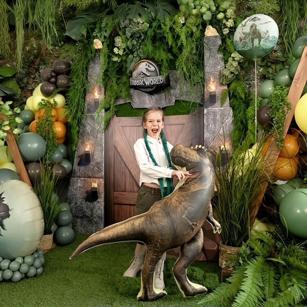 Folienballon Jurassic World T-Rex, 92x98 cm, braun PartyDeco 3