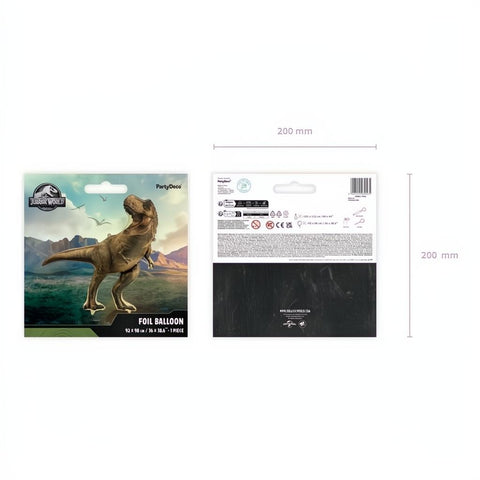 Folienballon Jurassic World T-Rex, 92x98 cm, braun PartyDeco 5