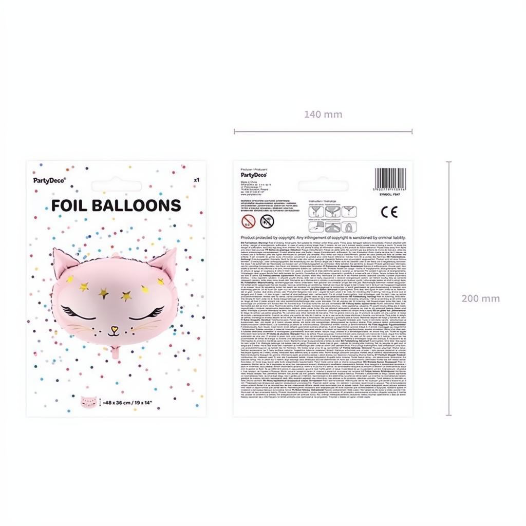 Folienballon Kätzchen, 48x36cm PartyDeco 3