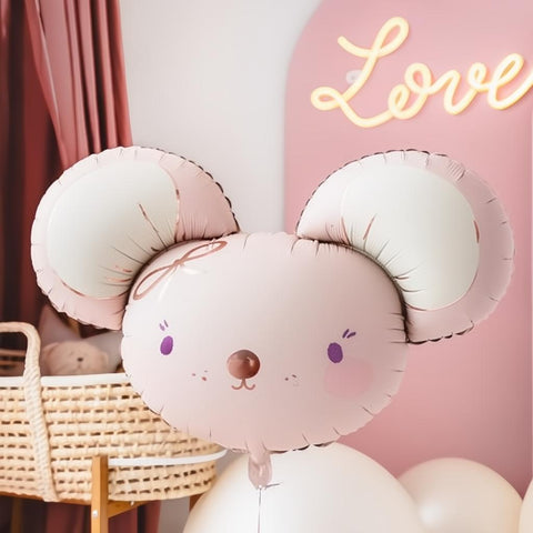 Folienballon Maus, 96x64 cm, hellrosa PartyDeco 2