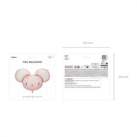 Folienballon Maus, 96x64 cm, hellrosa PartyDeco 4