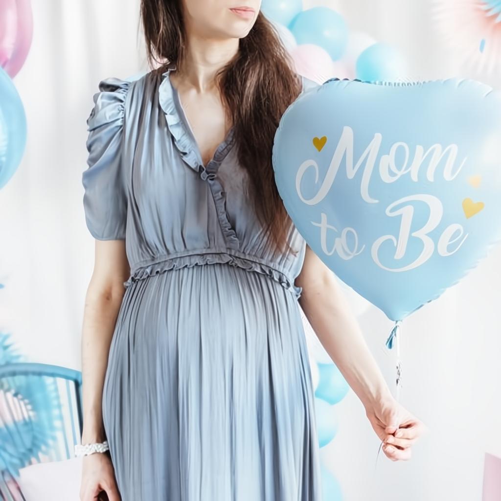 Folienballon Mom to Be, 35cm, blau PartyDeco 3
