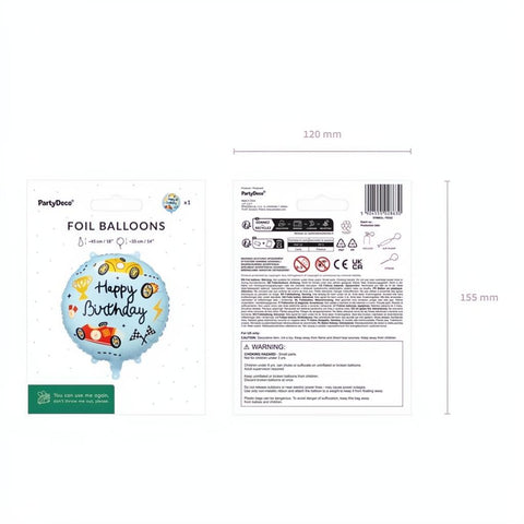 Folienballon Pastille Happy Birthday, 35x35 cm PartyDeco 4