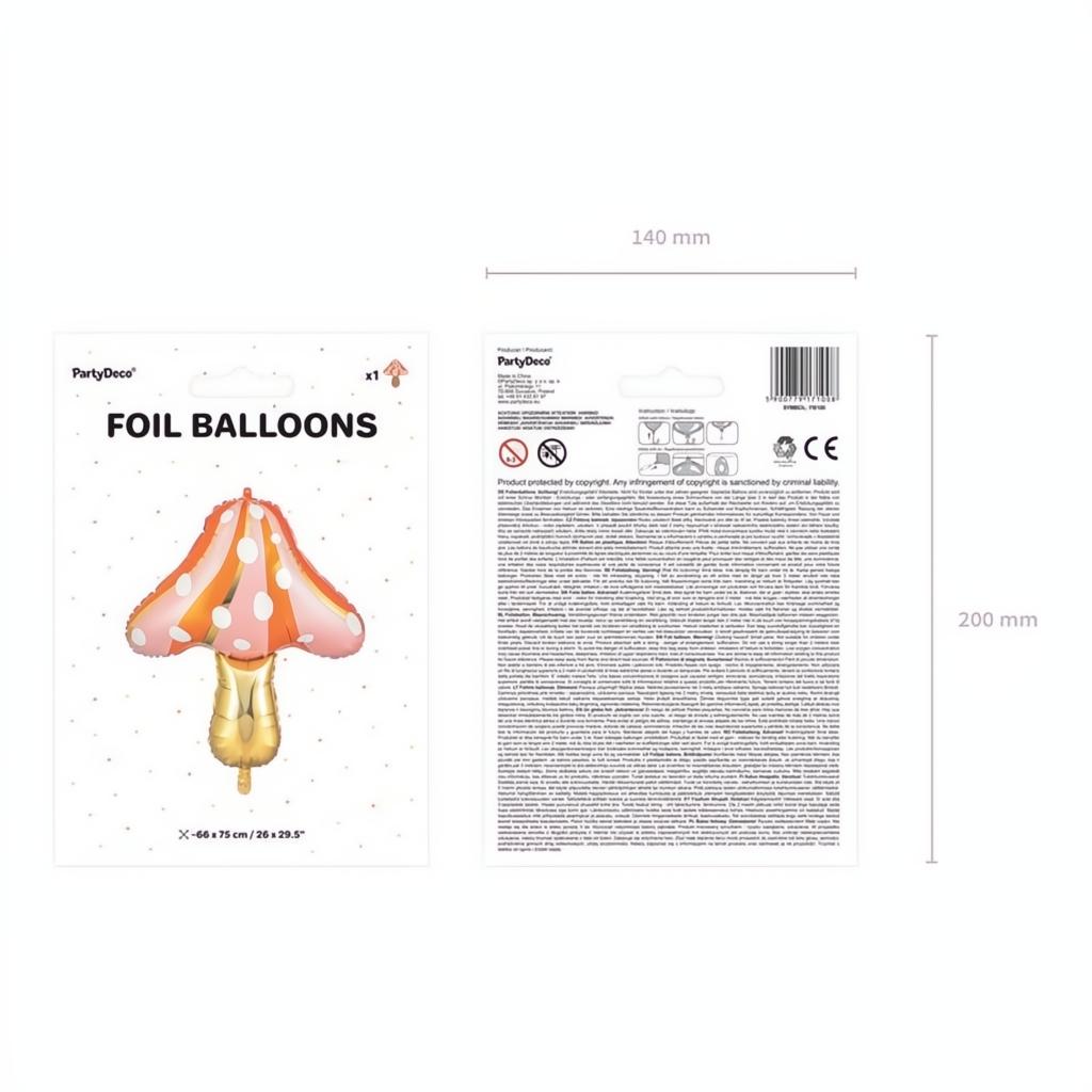 Folienballon Pilz, 66x75cm PartyDeco 7