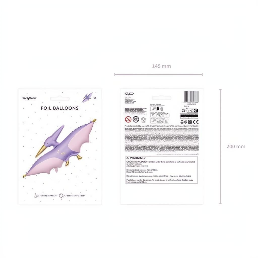 Folienballon Pterodaktylus, 120x62 cm PartyDeco 8