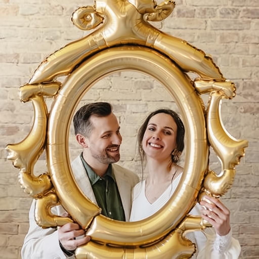Folienballon Rahmen, 78x95 cm, Gold PartyDeco 3