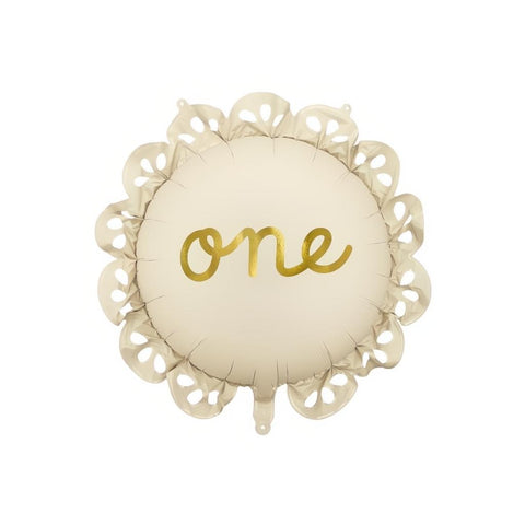 Folienballon Raute mit Rüsche One, 51,5x51,5 cm PartyDeco 1