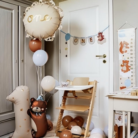 Folienballon Raute mit Rüsche One, 51,5x51,5 cm PartyDeco 2