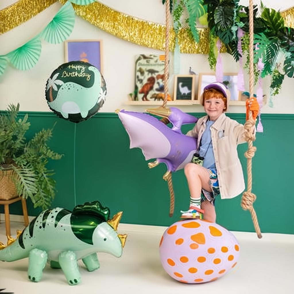 Folienballon Scheibe Brontosaurus, 35x35 cm, sortiert PartyDeco 3