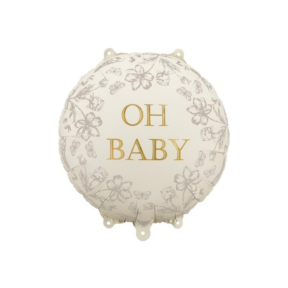 Folienballon Scheibe Oh Baby, 35x35 cm