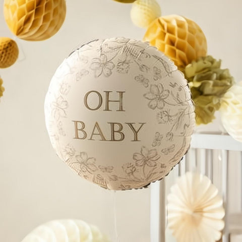 Folienballon Scheibe Oh Baby, 35x35 cm PartyDeco 2