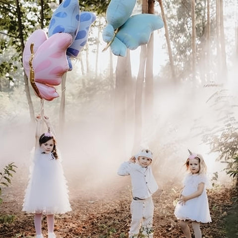Folienballon Schmetterling, 69x69 cm, blau PartyDeco 4