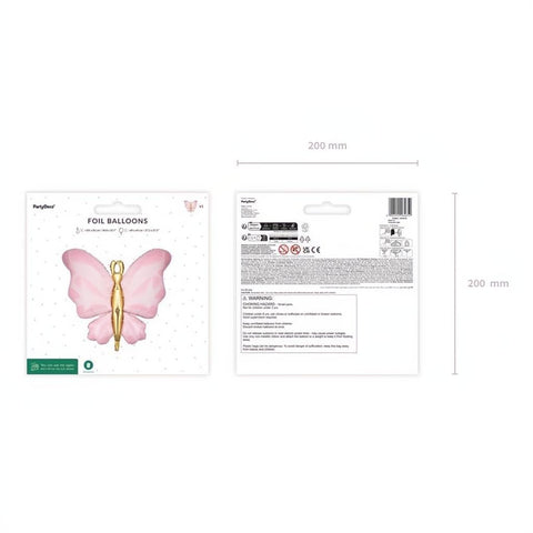 Folienballon Schmetterling, 69x69 cm, rosa PartyDeco 6