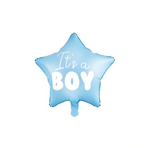 Folienballon Stern - It's a boy, 48cm, hellblau PartyDeco 1