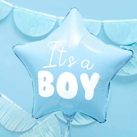 Folienballon Stern - It's a boy, 48cm, hellblau PartyDeco 2