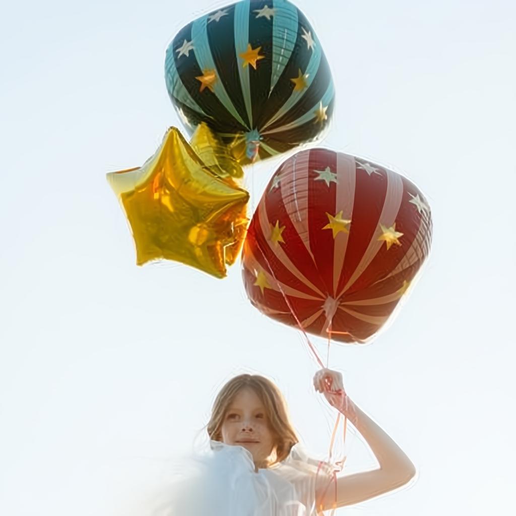 Folienballon Sternenkugel, 75 cm, rot PartyDeco 3