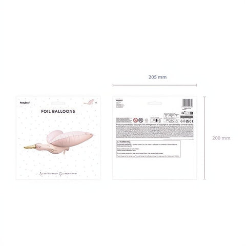 Folienballon Storch, 103x60 cm, hellrosa PartyDeco 5