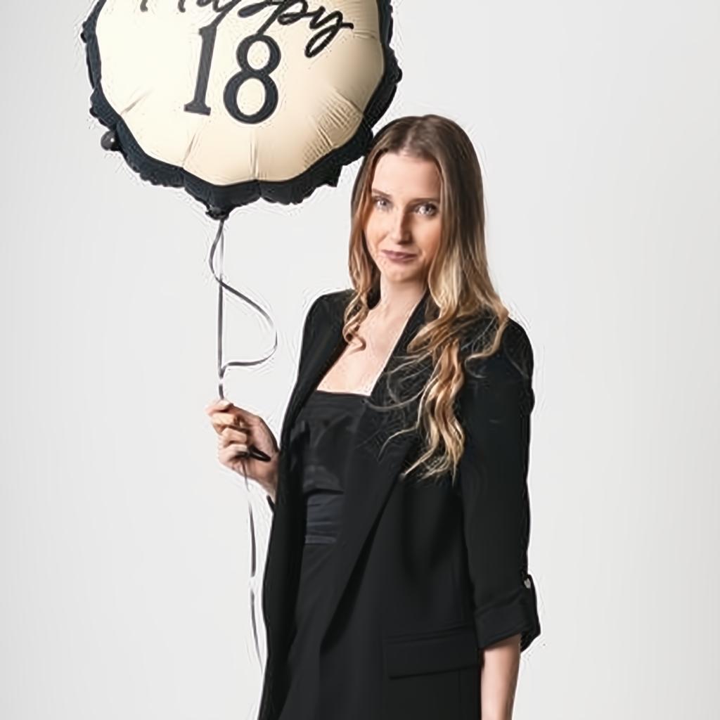 Folienballon Tablette Happy ''18'', 47.5x45 cm PartyDeco 3