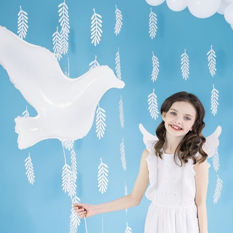 Folienballon Taube, weiss, 77x66cm PartyDeco 2