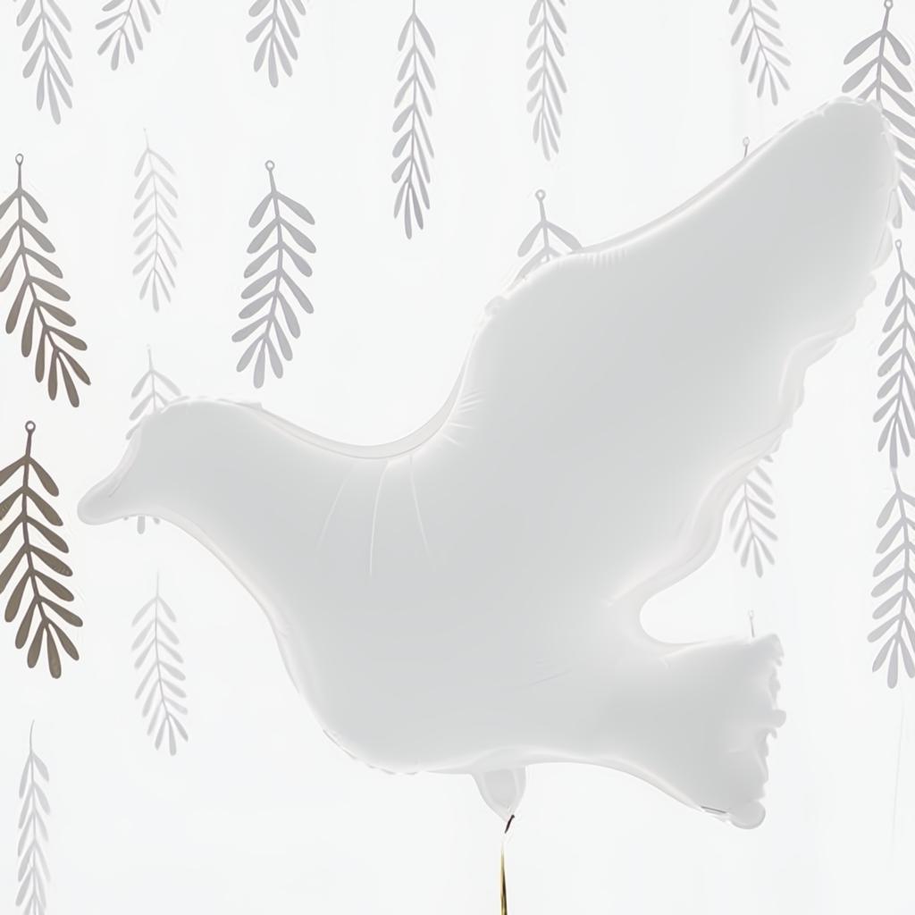 Folienballon Taube, weiss, 77x66cm PartyDeco 4