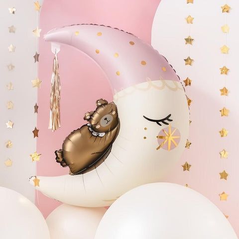 Folienballon Teddybär auf dem Mond, 80x98 cm PartyDeco 2