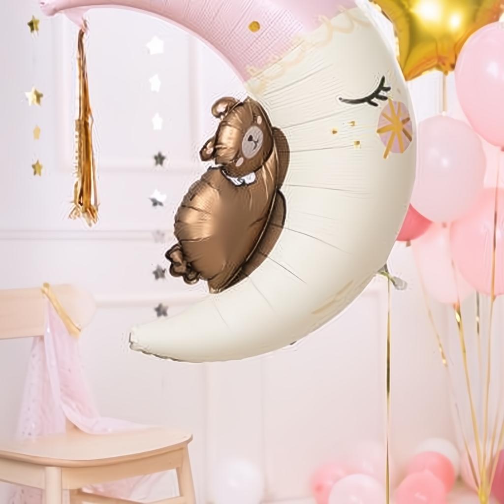 Folienballon Teddybär auf dem Mond, 80x98 cm PartyDeco 4