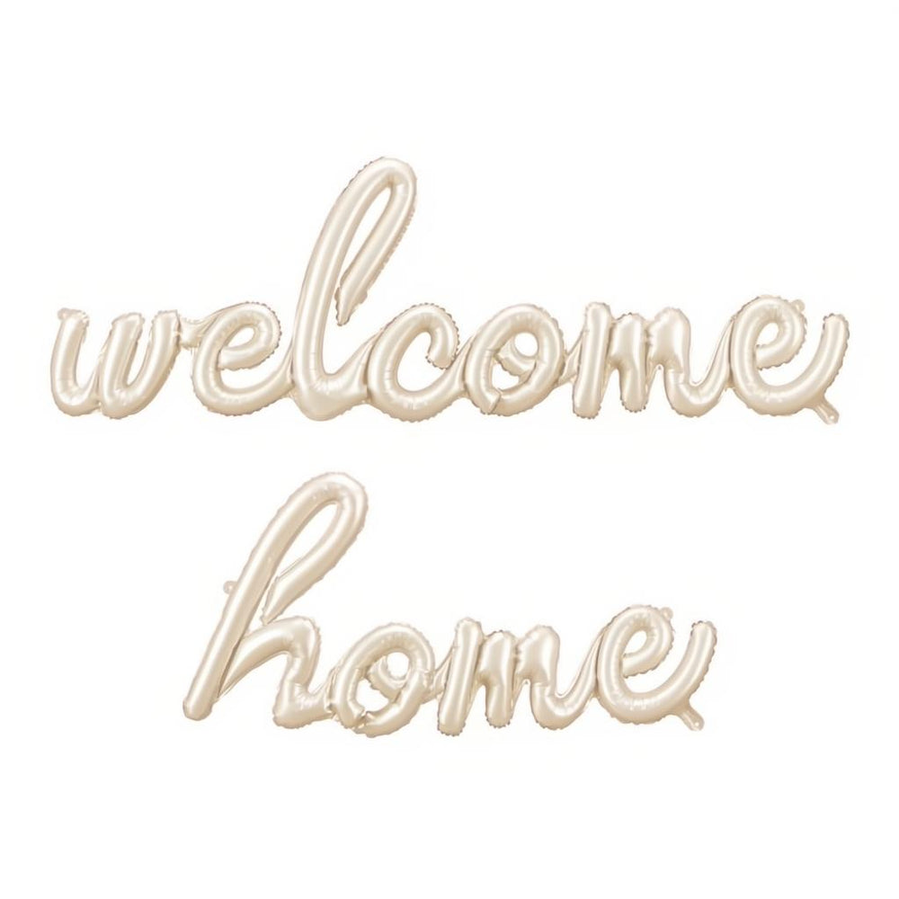Folienballon Welcome Home, 335x71 cm, Cappuccino