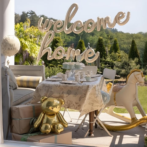 Folienballon Welcome Home, 335x71 cm, Cappuccino PartyDeco 2