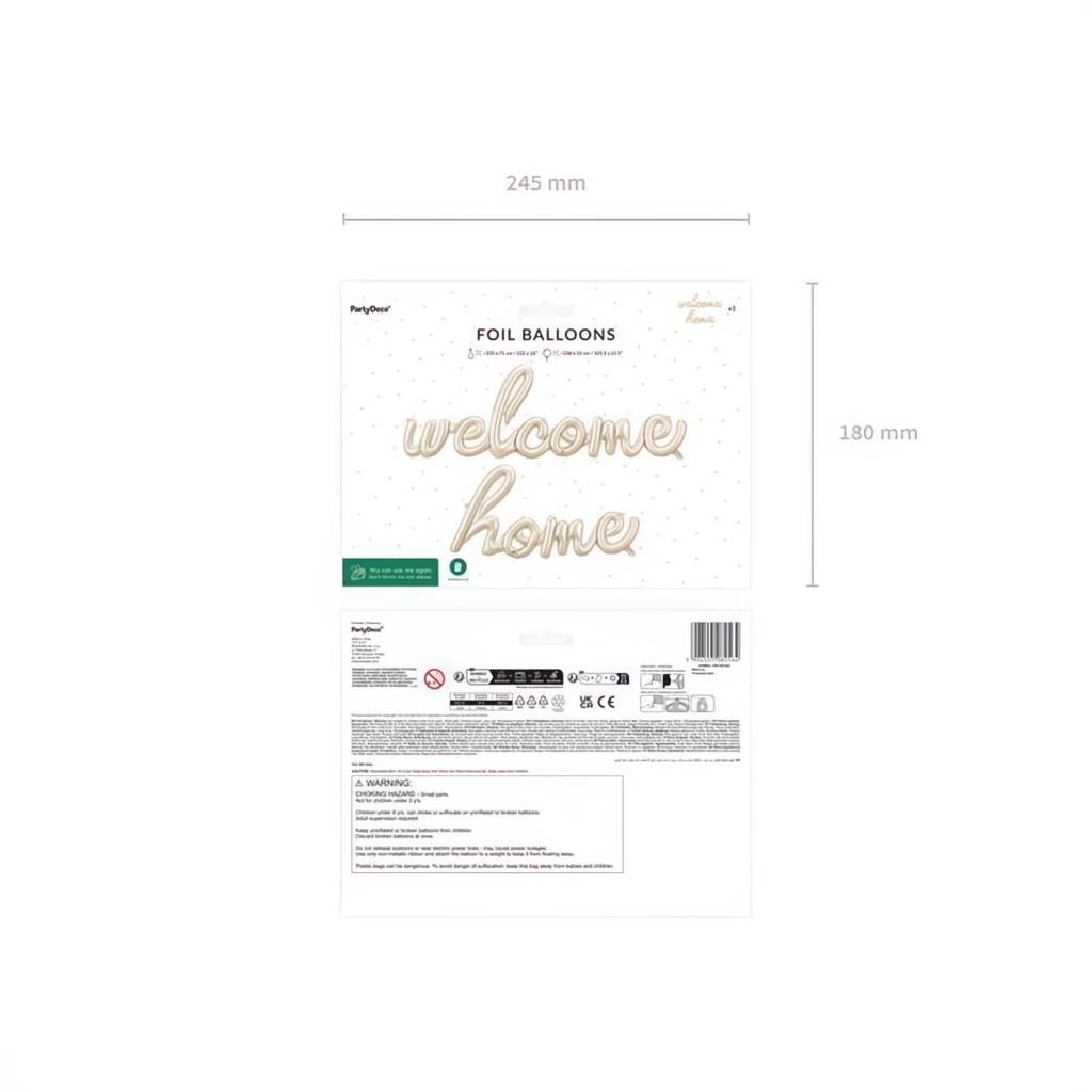Folienballon Welcome Home, 335x71 cm, Cappuccino PartyDeco 4