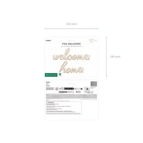 Folienballon Welcome Home, 335x71 cm, Cappuccino PartyDeco 4