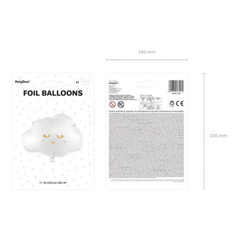 Folienballon Wolke, 51x35,5cm PartyDeco 5
