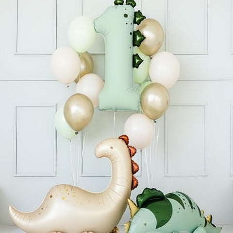 Folienballon Zahl ''1'' Dinosaurier, 92 cm PartyDeco 2