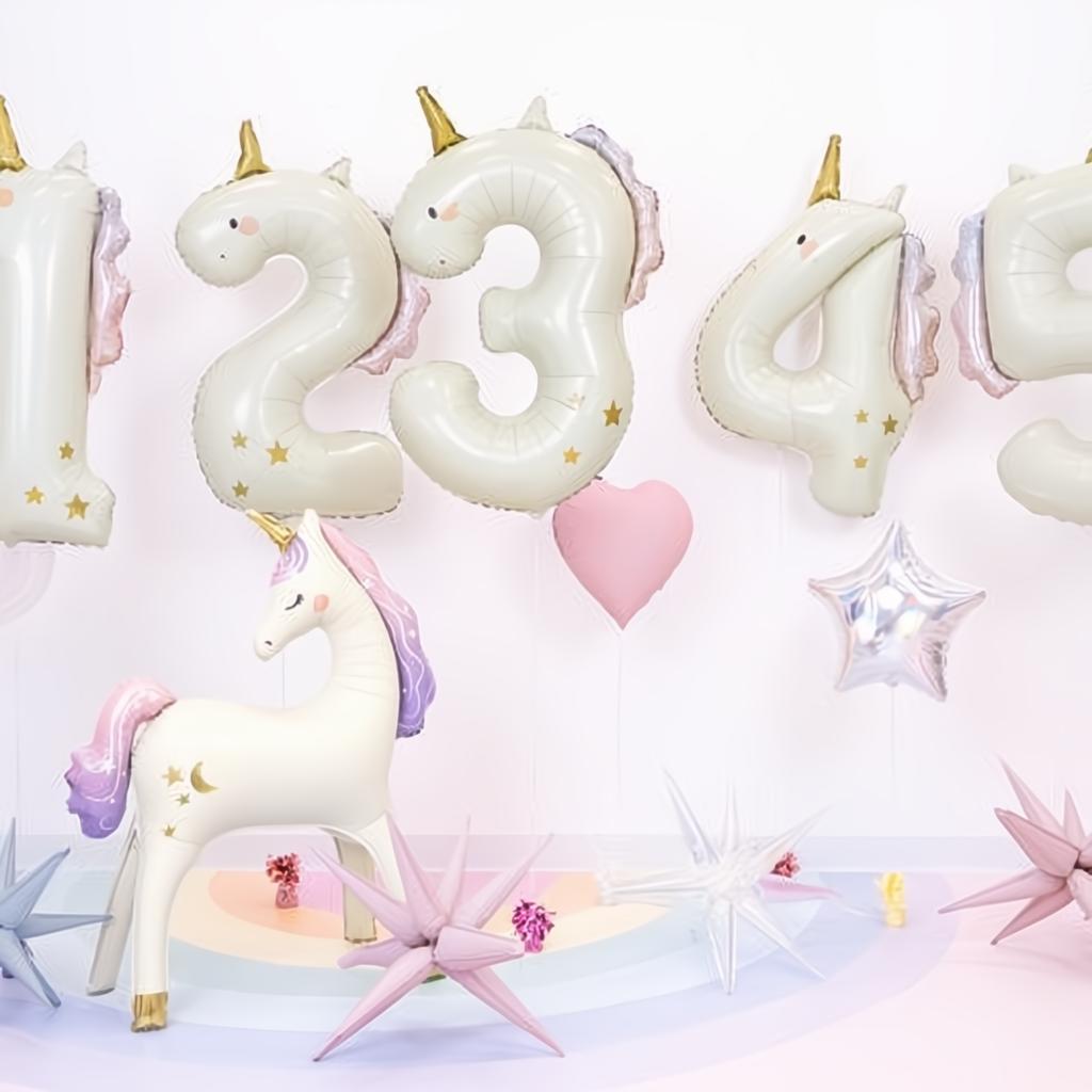 Folienballon Zahl ''1'' Einhorn, 93 cm PartyDeco 2