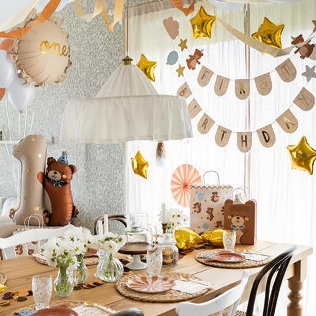 Folienballon Zahl '1' mit Bär, 81 x 72 cm PartyDeco 3