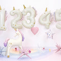 Folienballon Zahl ''3'' Einhorn, 93 cm PartyDeco 2
