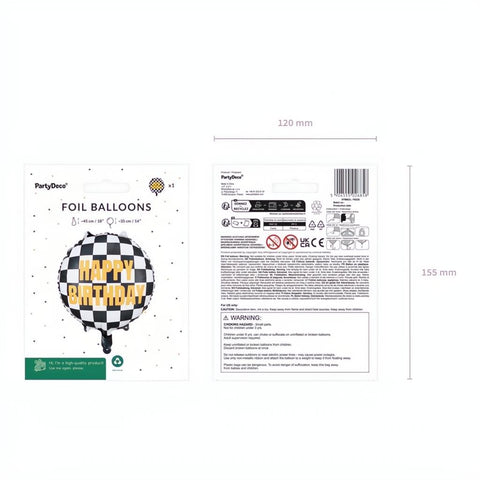 Folienballon Zielflagge, 45 cm PartyDeco 8