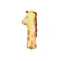 Folienballon Ziffer 1 - Giraffe, 48x96 cm PartyDeco 1