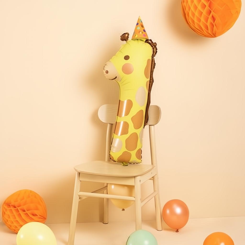 Folienballon Ziffer 1 - Giraffe, 48x96 cm PartyDeco 4