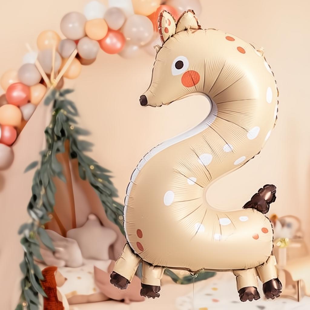 Folienballon Ziffer 2 - Reh, 65x102 cm PartyDeco 3