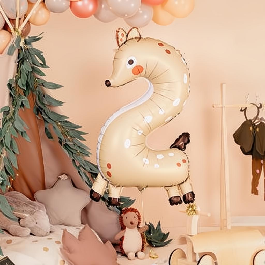 Folienballon Ziffer 2 - Reh, 65x102 cm PartyDeco 6