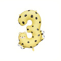 Folienballon Ziffer 3 - Gepard, 72.5x109 cm PartyDeco 1