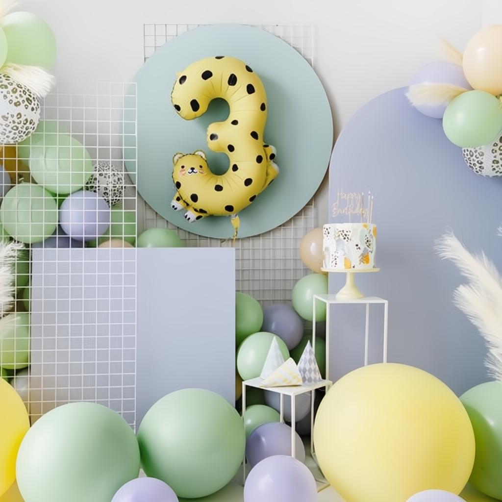 Folienballon Ziffer 3 - Gepard, 72.5x109 cm PartyDeco 4