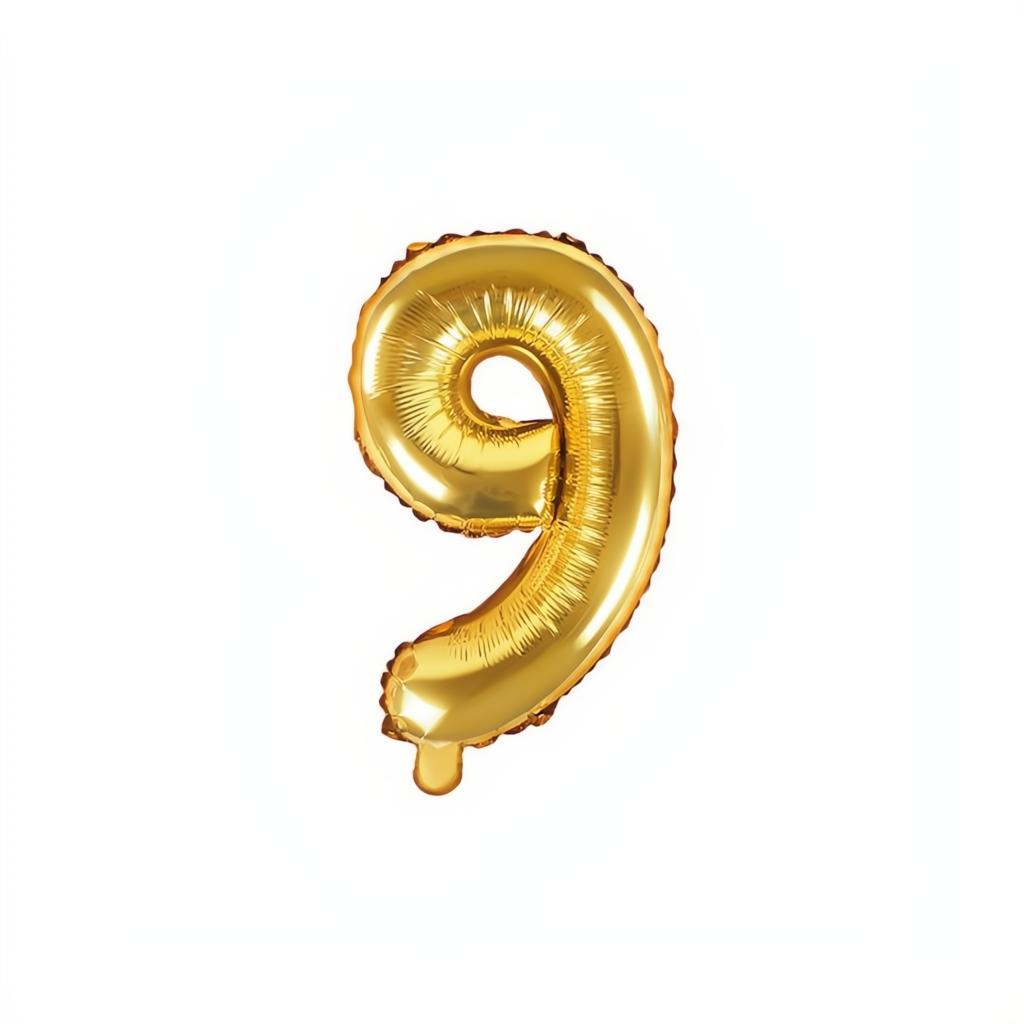 Folienballon Ziffer 35cm, gold PartyDeco 10